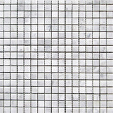 Carrara Marble Italian White Bianco Polished 5/8x5/8 Mosaic Floor Wall Tile for Bathroom Shower, Fireplace, Accent decor, Kitchen Backsplashes